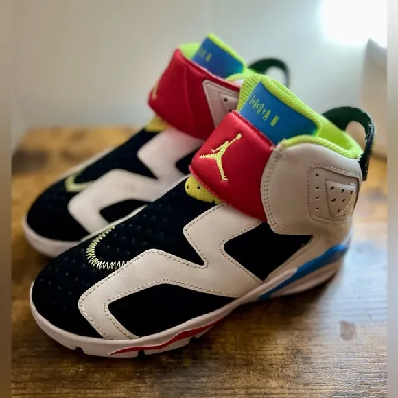 Air Jordan 6 Retro Little Flex TD Kids Sneakers Multi White Youth Size 1